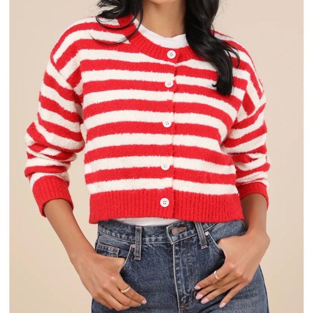 SweaterNWT Lulu’s Striped cardigan